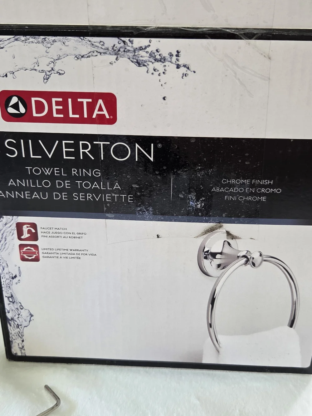 Delta Silverton Chrome Towel Ring